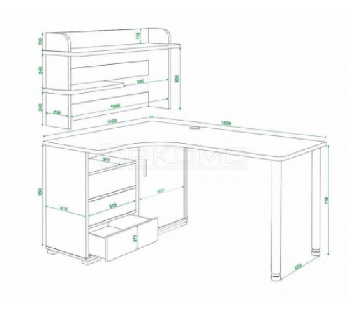 Стол письменный Домино СР-165СМ