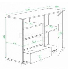 Тумба комбинированная Домино нельсон ТБ-45