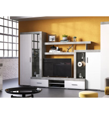 Гостиная Мебелони Инстайл Бетон / Белый Бетон / Белый