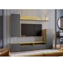 Гостиная Мебелони Астория Дуб Крафт / Графит Дуб Крафт / Графит