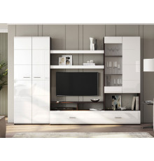 Гостиная СВ-Мебель Ненси Дуб Венге / Белый глянец Дуб Венге / Белый глянец