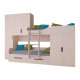 Двухъярусная кровать РВ Мебель Лео Дуб Молочный Дуб Молочный