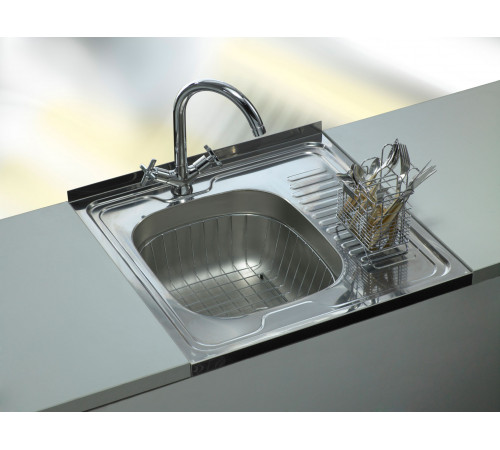 Мойка Юкинокс Стандарт 600х600 матовая Матовая нержавеющая сталь Левая Нет