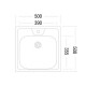 Мойка Юкинокс Стандарт 500х500 матовая Матовая нержавеющая сталь Матовая нержавеющая сталь