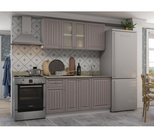 Кухонный гарнитур Эра Хозяюшка Трюфель Без антресольного шкафа