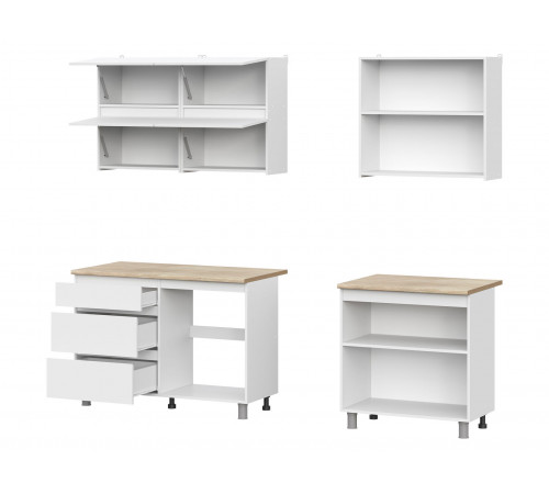 Кухонный гарнитур СВ-Мебель Токио Белый текстурный / Дуб Сонома 200 см