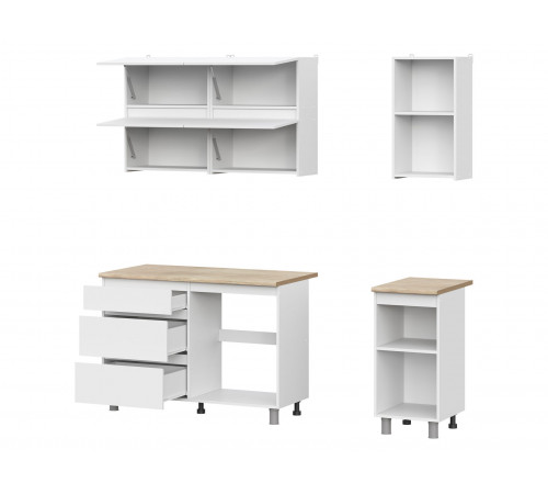 Кухонный гарнитур СВ-Мебель Токио Белый текстурный / Дуб Сонома 160 см