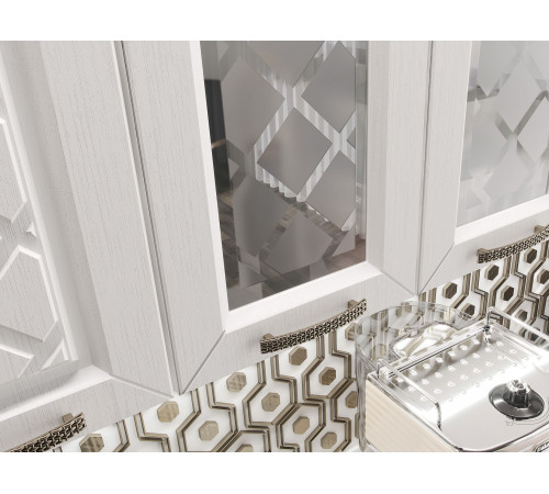 Кухонный гарнитур Эра Агава 160 см корпус Белый / Акация белая / столешница Калаката корпус Белый / Акация белая / столешница Калаката