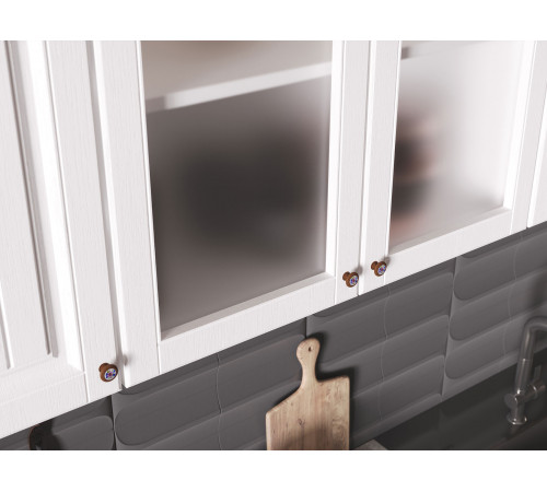 Кухонный гарнитур Эра Хозяюшка Акация белая / Деним Без антресольного шкафа