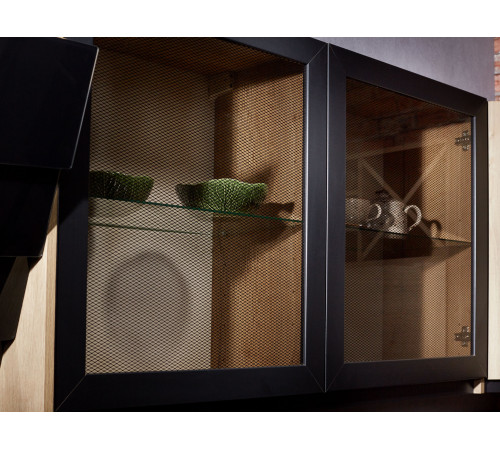 Кухонный гарнитур СБК Сити 320х245 см Дуб Галифакс / Черный Правая Дуб Галифакс / Черный