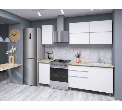 Кухонный гарнитур СВ-Мебель Токио Белый текстурный / Дуб Сонома 160 см