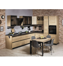 Кухонный гарнитур СБК Сити 320х245 см Дуб Галифакс / Черный Правая Дуб Галифакс / Черный