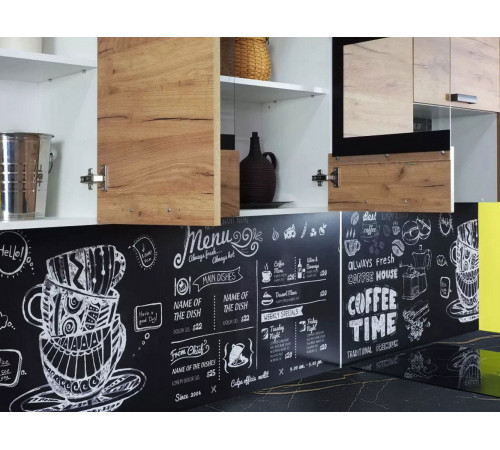 Кухонный гарнитур BTS Крафт 200 см Белый / Крафт / столешница Черный янтарь Белый / Крафт / столешница Черный янтарь