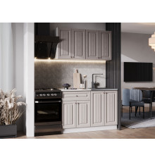 Кухонный гарнитур Эра Хозяюшка Белый / Мускат / столешница Калаката Без антресольного шкафа