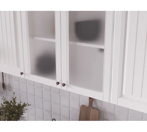 Кухонный гарнитур Эра Хозяюшка Акация белая / Деним Без антресольного шкафа