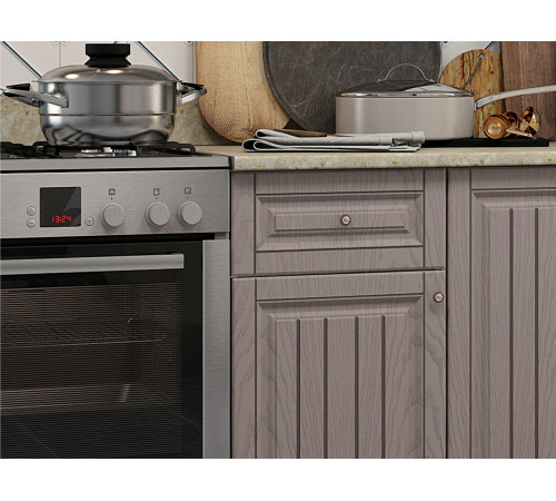 Кухонный гарнитур Эра Хозяюшка Трюфель Без антресольного шкафа