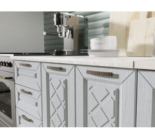 Кухонный гарнитур Эра Агава 160 см корпус Белый / Антрацит / столешница Калаката корпус Белый / Антрацит / столешница Калаката