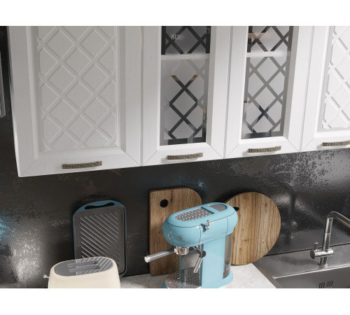 Кухонный гарнитур Эра Агава 160 см корпус Белый / Акация белая / столешница Калаката корпус Белый / Акация белая / столешница Калаката