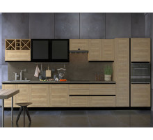 Кухонный гарнитур СБК Сити 445 см Дуб Галифакс / Черный Дуб Галифакс / Черный