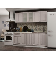 Кухонный гарнитур Эра Хозяюшка Белый / Мускат / столешница Калаката Без антресольного шкафа