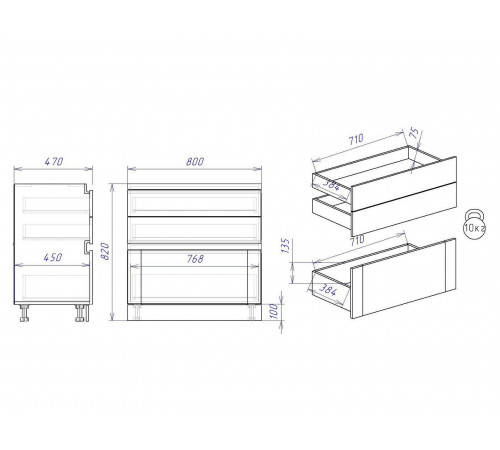 Кухонный гарнитур СБК Сити 320х245 см Дуб Галифакс / Черный Правая Дуб Галифакс / Черный
