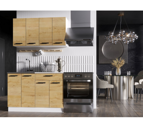 Кухонный гарнитур Эра Хозяюшка Дуб Вотан / столешница Калаката 120 см