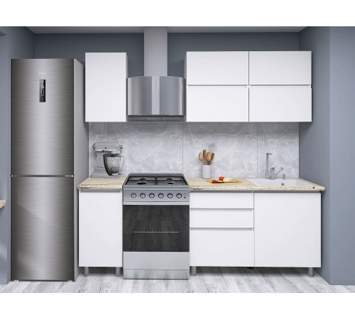 Кухонный гарнитур СВ-Мебель Токио Белый текстурный / Дуб Сонома 160 см