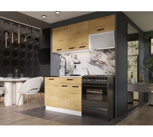 Кухонный гарнитур Эра Хозяюшка Дуб Вотан / столешница Калаката 170 см