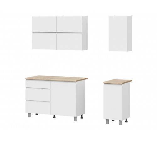 Кухонный гарнитур СВ-Мебель Токио Белый текстурный / Дуб Сонома 160 см