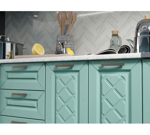 Кухонный гарнитур Эра Агава 160 см корпус Белый / Акация белая / Мята / столешница Калаката корпус Белый / Акация белая / Мята / столешница Калаката