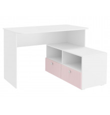 Детский письменный стол ЭтоМебель Алиса угловой Розовый / Белый Розовый / Белый