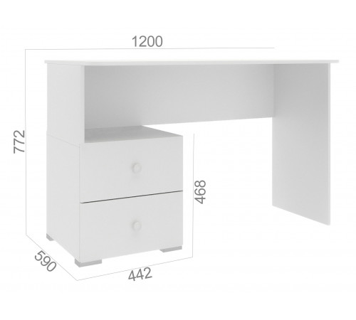 Детский письменный стол ЭтоМебель Абрис Белый глянец / Белый Белый глянец / Белый