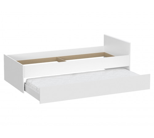 Односпальная кровать СВ-Мебель Тайлер Белый текстурный С одним выкатным ящиком 90х200 см