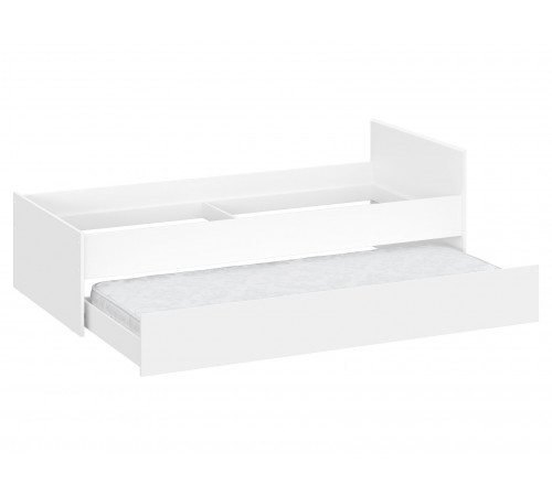 Односпальная кровать СВ-Мебель Тайлер Белый текстурный С выкатной секцией 90х200 см