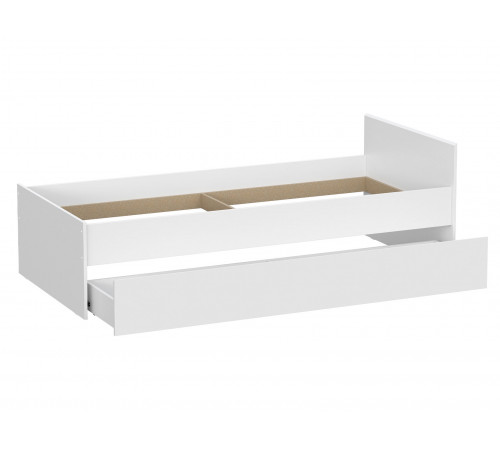 Односпальная кровать СВ-Мебель Тайлер Белый текстурный С одним выкатным ящиком 90х200 см