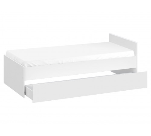Односпальная кровать СВ-Мебель Тайлер Белый текстурный С одним выкатным ящиком 90х200 см