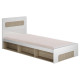 Односпальная кровать МК СТИЛЬ Палермо  Ясень Шимо светлый / Белый глянец Ясень Шимо светлый / Белый глянец 90х200 см