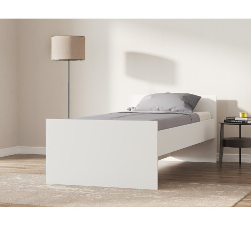 Односпальная кровать СВ-Мебель Тайлер Белый текстурный Без выкатной секции и ящиков 90х200 см