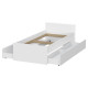 Односпальная кровать СВ-Мебель Тайлер Белый текстурный С двумя выкатными ящиками 90х200 см