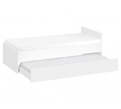 Односпальная кровать СВ-Мебель Тайлер Белый текстурный С выкатной секцией 90х200 см