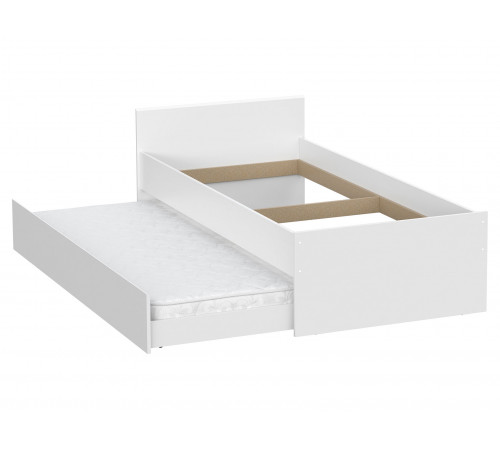 Односпальная кровать СВ-Мебель Тайлер Белый текстурный С одним выкатным ящиком 90х200 см