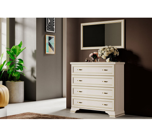 Комод Кураж Сиена-15 Бодега белый, патина золото Бодега белый, патина золото