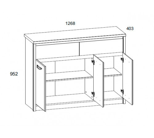 Комод Анрэкс Джаз Каштан Найроби / Оникс Каштан Найроби / Оникс