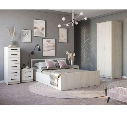 Комод BTS Фиеста 6 ящиков Дуб Крафт белый Дуб Крафт белый