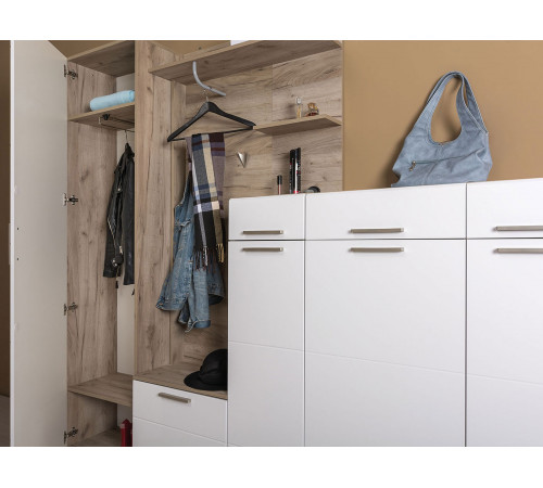 Комод Моби Лайн Дуб Крафт серый / Белый глянец Дуб Крафт серый / Белый глянец