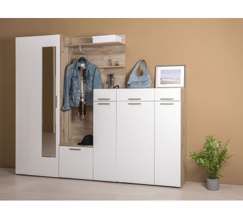 Комод Моби Лайн Дуб Крафт серый / Белый глянец Дуб Крафт серый / Белый глянец