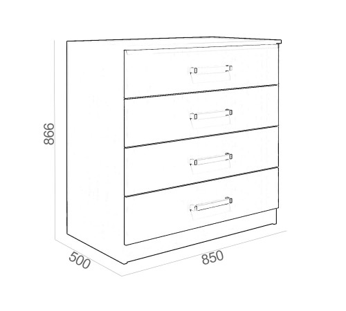 Комод BTS Фиеста 4 ящика Венге / Лоредо Венге / Лоредо