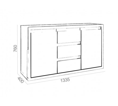 Комод Правила мебели Норд Серый глянец Серый глянец