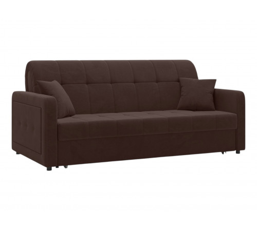 Прямой диван Первый Мебельный Морти Коричневый, велюр С ящиком