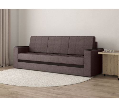 Прямой диван Правила мебели Атланта Шоколад, рогожка Шоколад, рогожка